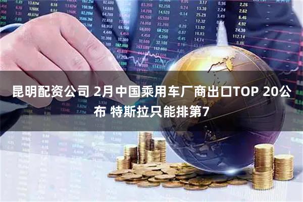 昆明配资公司 2月中国乘用车厂商出口TOP 20公布 特斯拉只能排第7